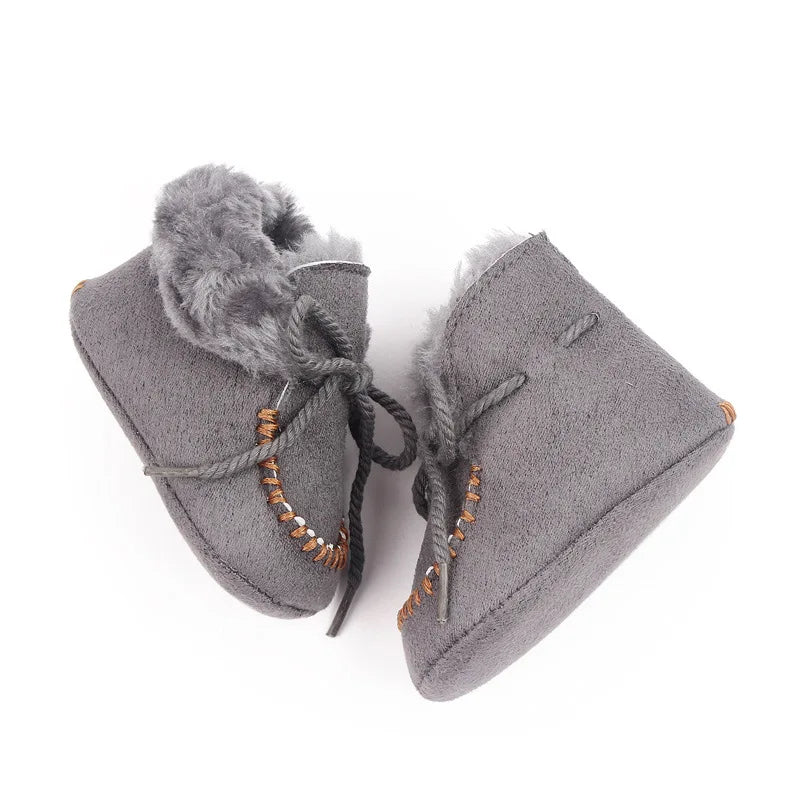 Winter Baby Girls and Boys Thick Warm Plush Fur Booties Fashion Design Soft Soled Comfortable High Quality Prewalker Shoes D2245