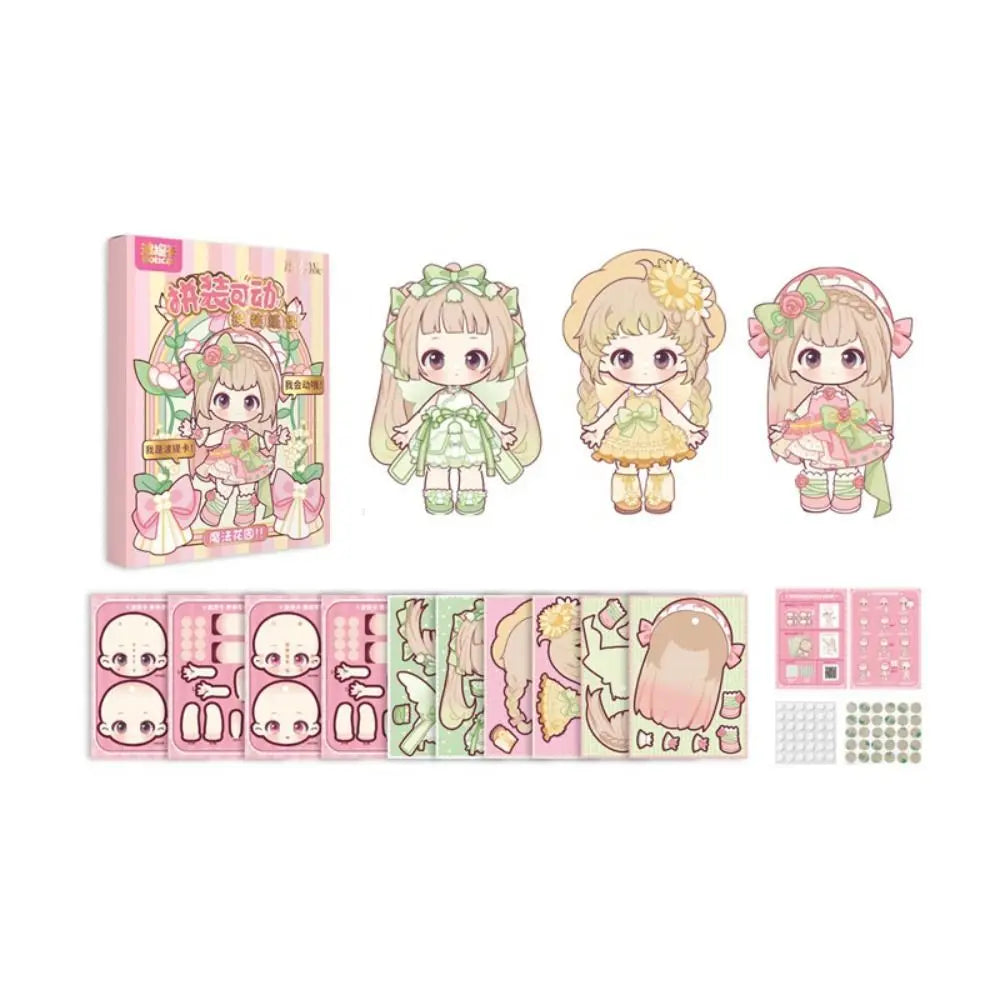 Do It Yourself Paper Puppet Toy Montessori 3D Dress Up Paper Doll Quiet Book Movable Joint 20.5x15cm