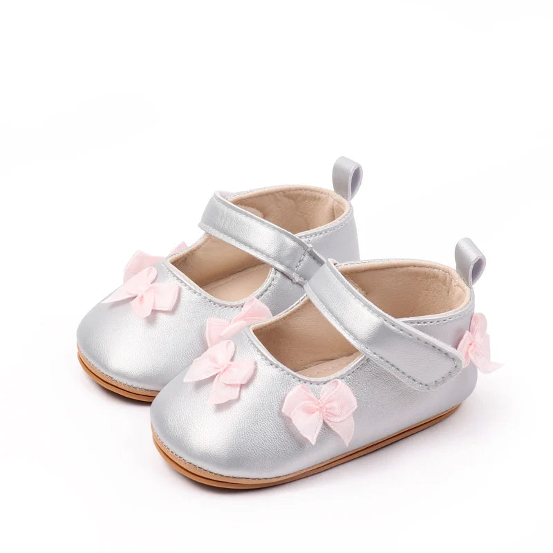 New Spring And Autumn Baby Girls First Walking Indoor Outdoor Toddler Shoes For 0-18M Baby Princess Shoes Soft TPR Sole