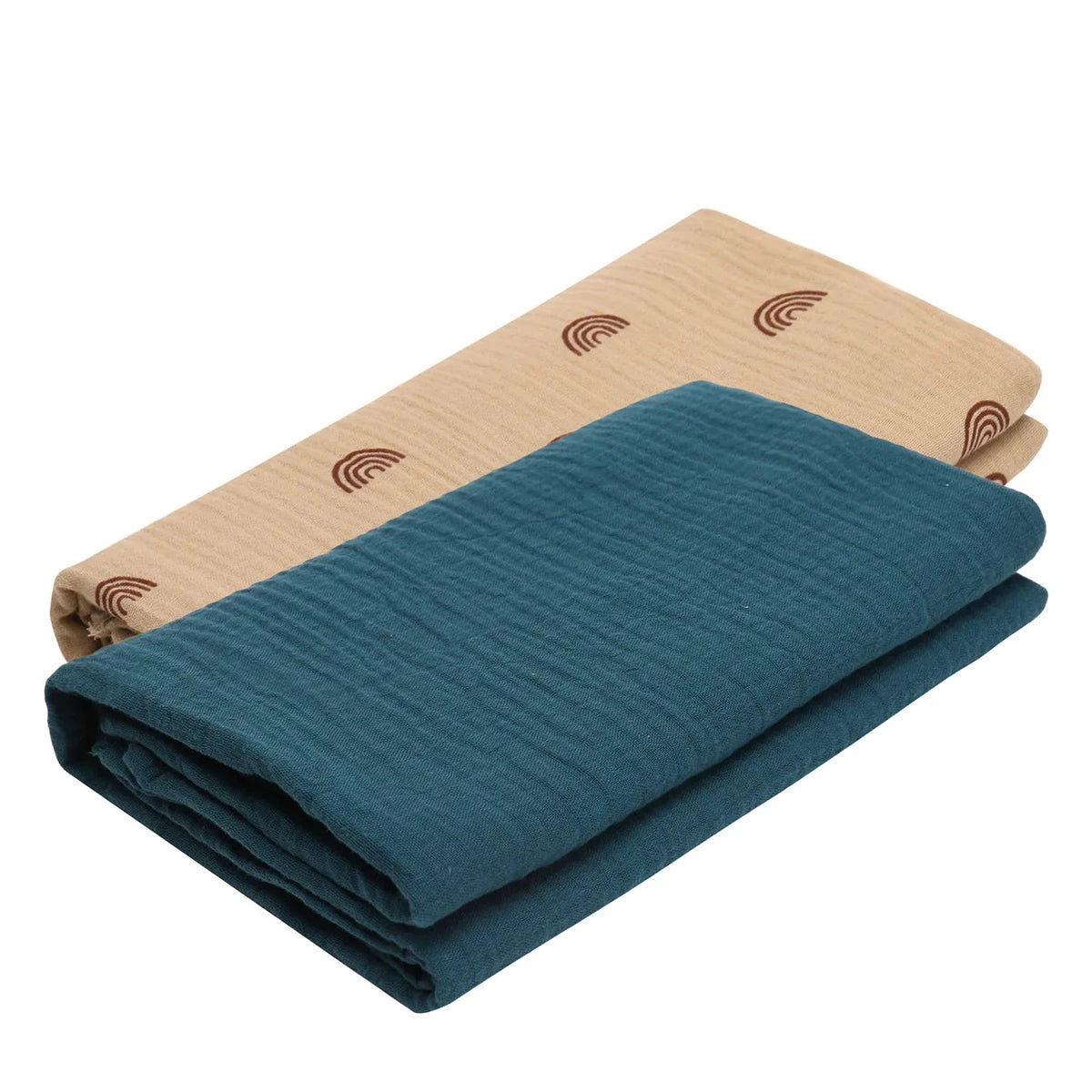 Muslin Baby Swaddle Blankets 2-Piece Set Lightweight Cotton for Infant Sleep and Play