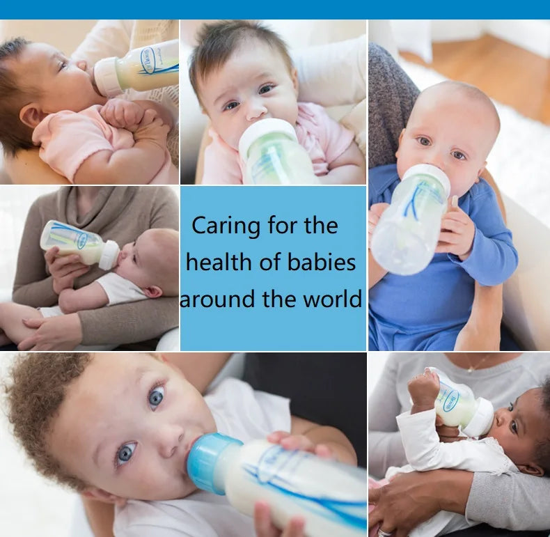 Dr. Brown's newborn wide-bore glass bottle, preemie silicone teat, 60ML for babies 0 to 3 months/Anti-colic glass baby bottle