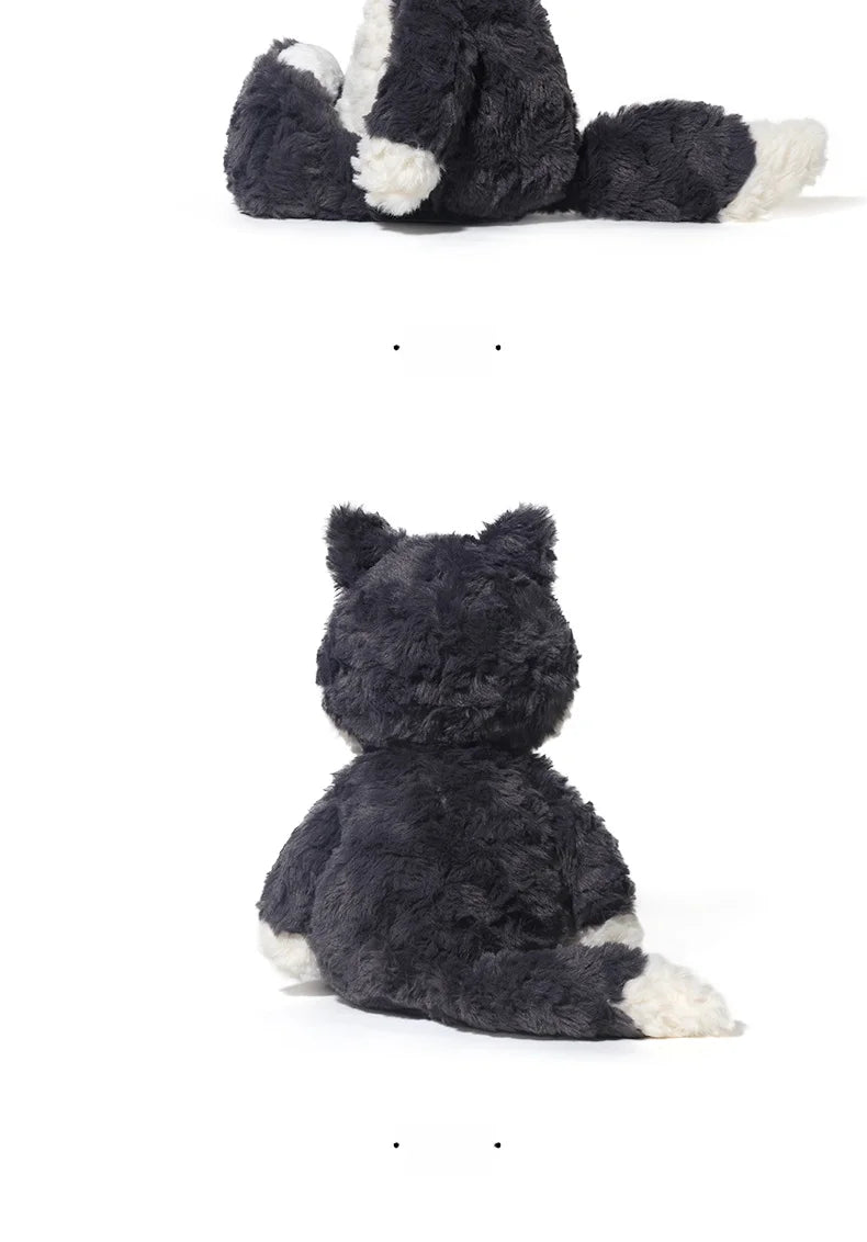 Nice Cuddly Cartoon Plush Toys Gray Wolf High Quality Fluffy Sitting Pose Doll Warm Cozy Children Companion Xmas Gift Home Decor