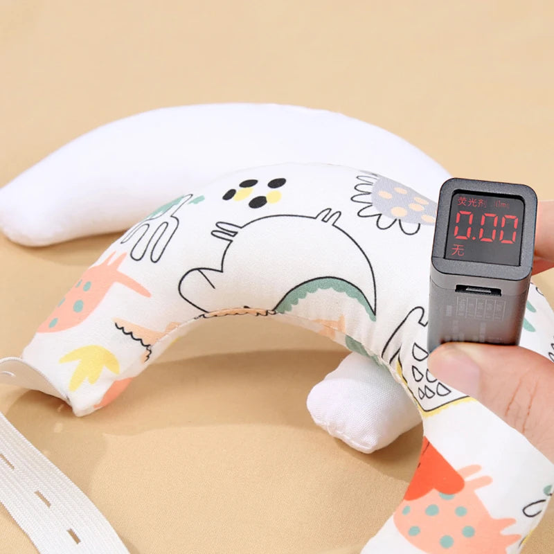 Baby Pillow Newborn Soft Breathable Crescent-shaped Pillows Cartoon Print Neck Correction Pillow for Baby Infant 1-3 Years