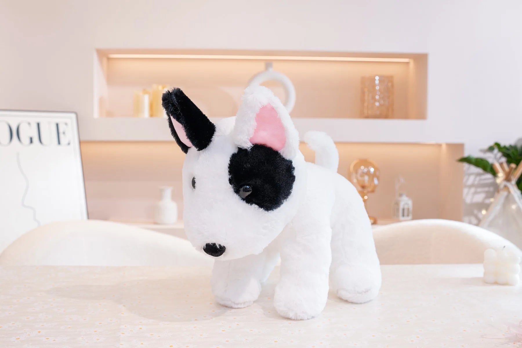 New 40/50cm Sitting Posture Bull Terrier Plush Toys Kawaii Pet Dog Stuffed Animal Toy Sleep Mate Throw Pillow Kid Birthday Gift