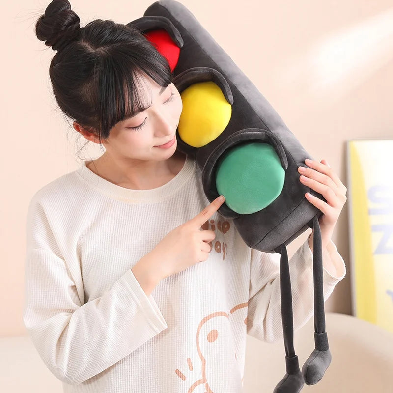 Lifelike Stuffed Signal Lamp Plush Toys Soft Traffic Light Toys For Children Funny Traffic Game Props Creative Home Decor