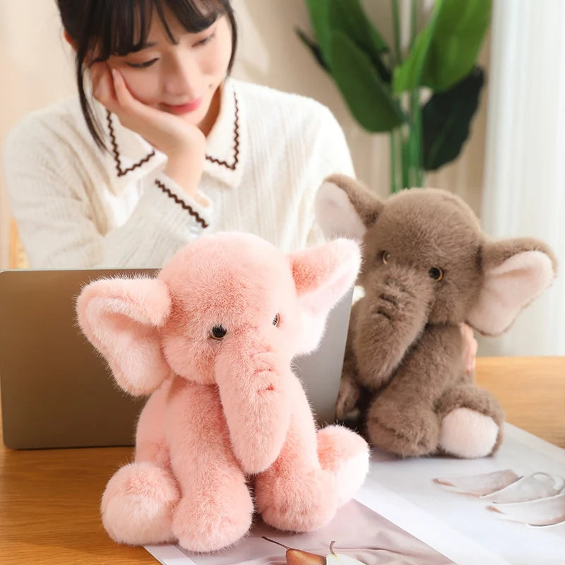Wholesale 23/35cm Cute Pink Long Nose Elephant Plush Toys Lovely Soft Stuffed Cartoon Animals Dolls For Birthday Christmas Gift