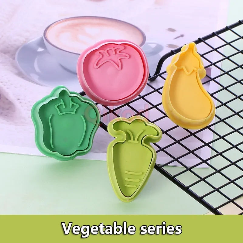 Montessori 3D Animal And Vegetable Mold Tool Set For Play Dough Plasticine 4 Piece Kit