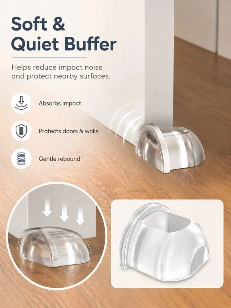 1-8pcs Transparent Silicone Door Stopper Self Adhesive Wall Protector Rubber Bumper Pad For Door Handle Cabinet Corner Furniture