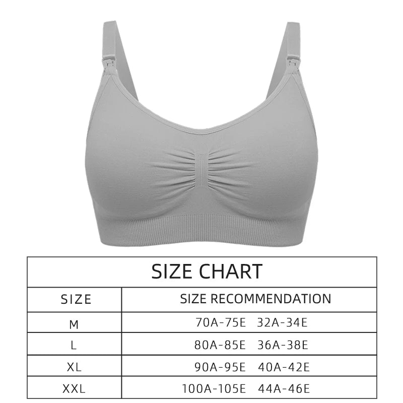 Maternity Nursing Bra Seamless Open Front Clasp Breastfeeding Large Size Breathable Nylon Blend Model 001
