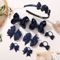 9Pcs Girls Hair Accessories Set Ribbon Bows Bowknot Hairbands Headband Lovely Cheer Hairwear for Kids Boutique Children