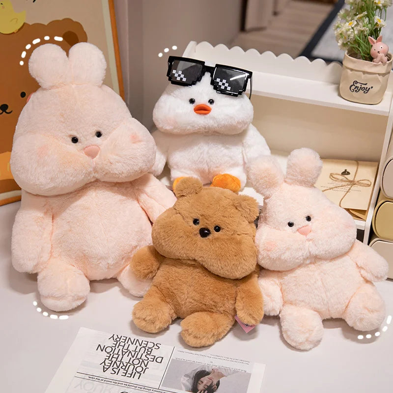 Cartoon Cute Series Pink Rabbit Duck Bear Plush Toys Bear Soft Dolls  Animal Stuffed Plush Birthday Gifts For Girls