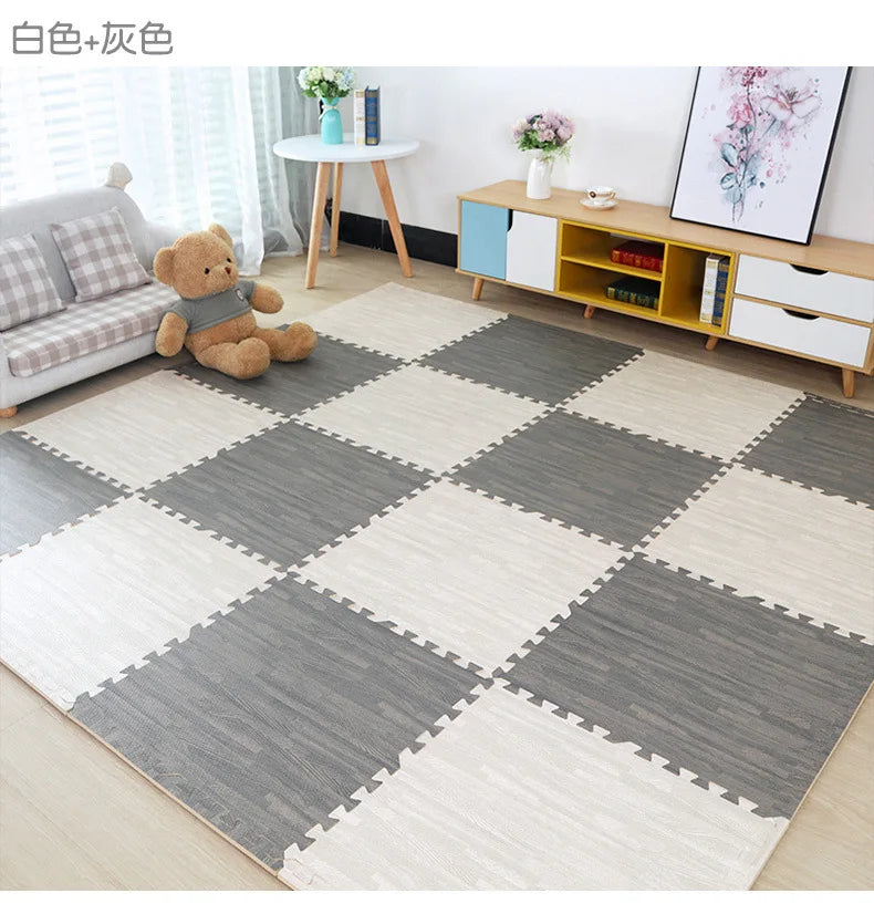Baby EVA Foam Play Gym Puzzle Mats Wooden Interlocking Exercise Tiles Crawling Carpet And Rug for Kids Game Activity Soft Floor