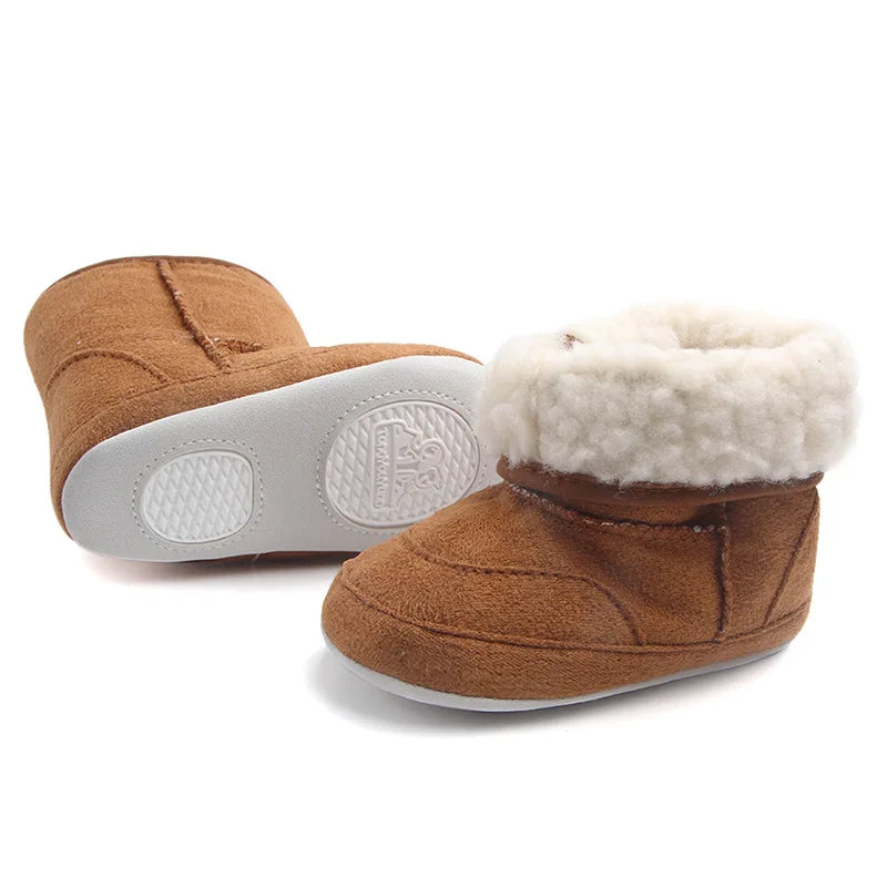 Baby Girl Boy Snow Booties Winter Solid Six Colors Warm Plush Soft Sole Non-slip High Quality Toddler Shoes First Walkers MJ0407