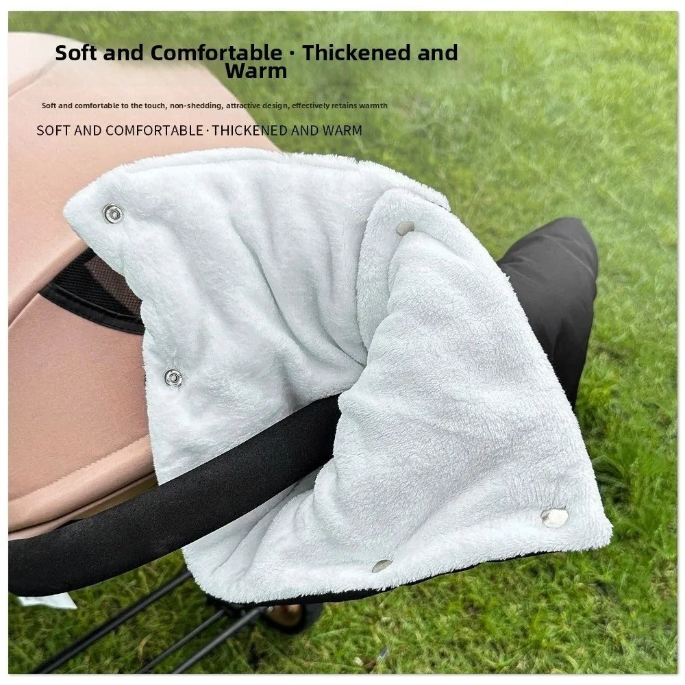 1 Pair Thickened Winter Stroller Gloves Windproof Soft Velvet Handrail Gloves Warm Waterproof Stroller Mitten Shopping