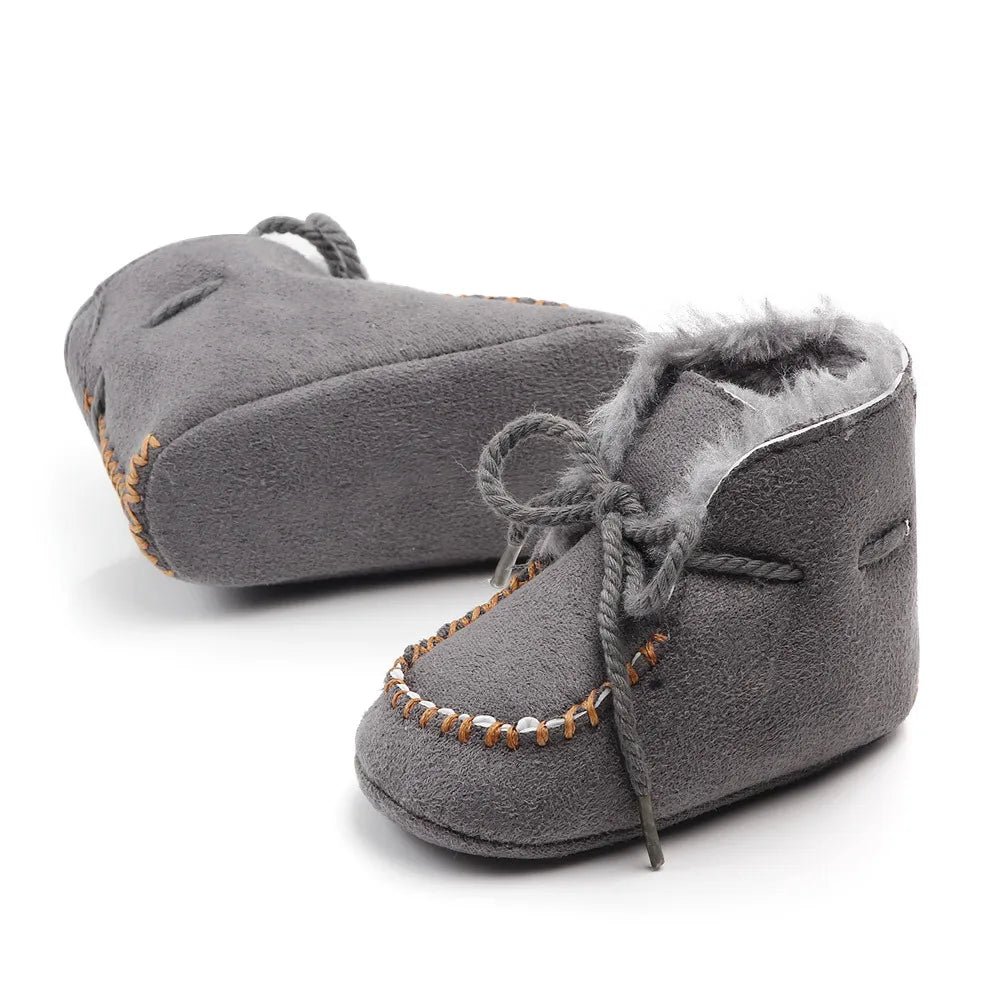 Winter Baby Girls and Boys Thick Warm Plush Fur Booties Fashion Design Soft Soled Comfortable High Quality Prewalker Shoes D2245