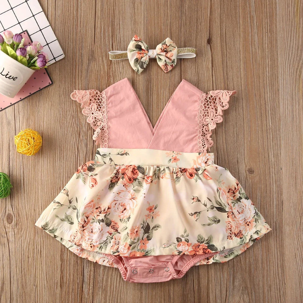 Baby Girl Dress New 2-piece Red Flower Baby Clothing Newborn Girl Lace Dress Princess Skirt Clothing 0-24M Princess Dress