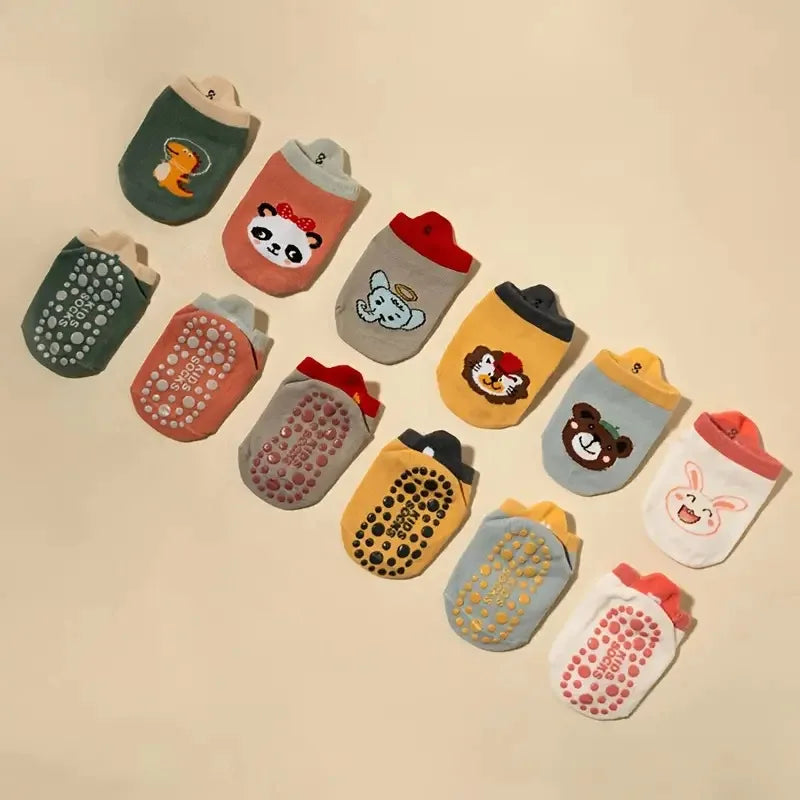 Non Slip Baby Toddler Socks Soft Anti Skid Floor Socks for Newborns and Infants With Rubber Grips For 0-5Years Cotton Baby Socks