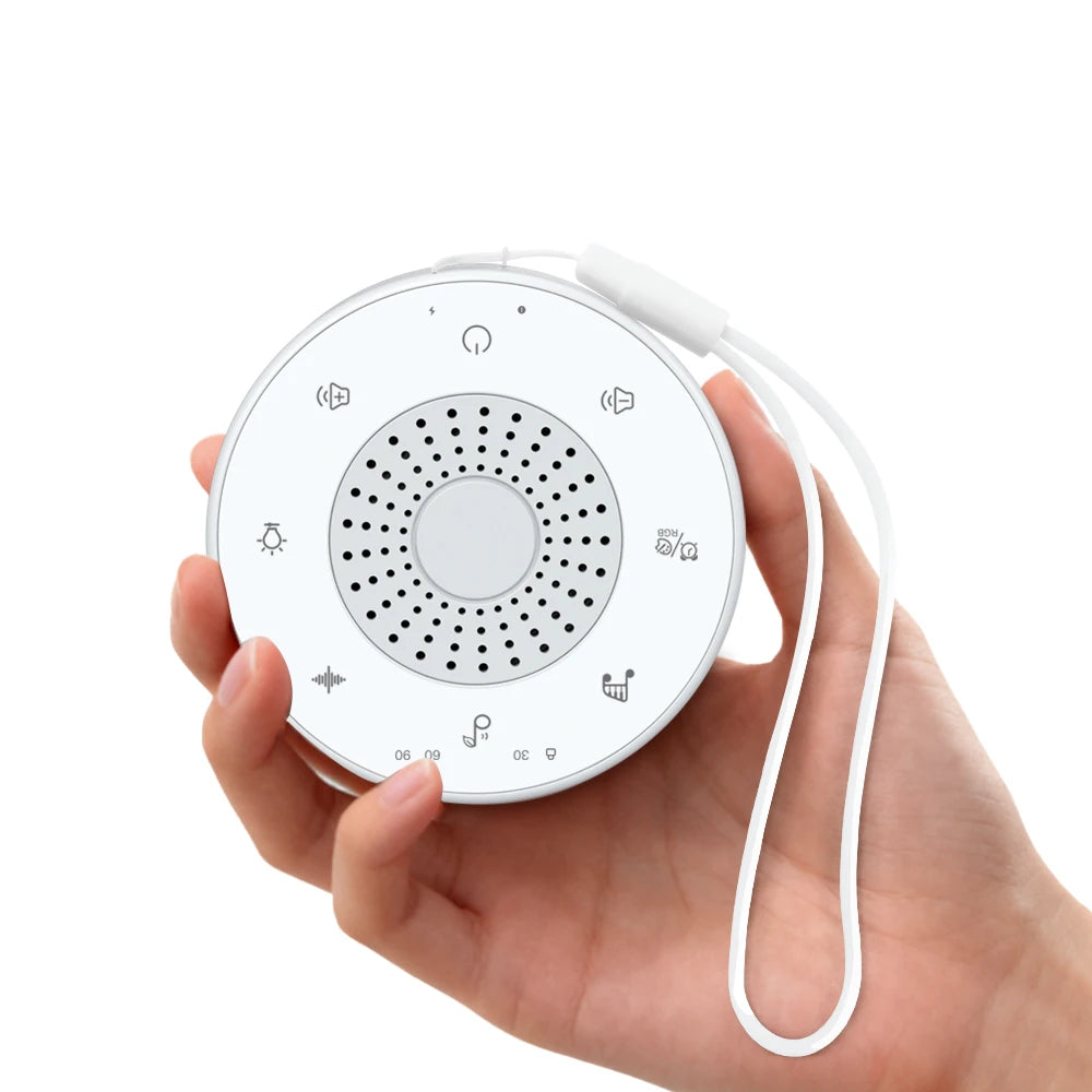 Portable Baby White Noise With 1000mAh 30 Soothing Sounds 5 Colors Night Lights And Timer Baby Sleep Soother For Stroller & Crib