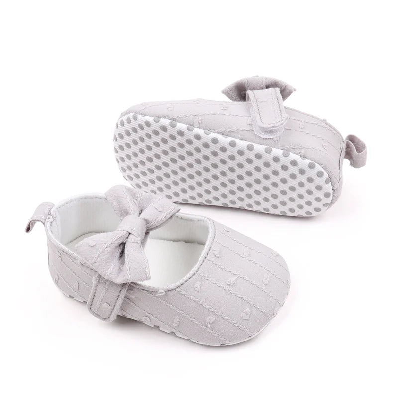 Spring Autumn New Product 0-1 Years Old Girls' Shoes with Soft Soles Embroidered Bowknot Fashionable and Cute Baby Learning WalK