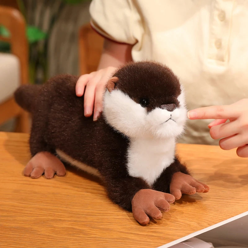 New 40cm Cute Otter Plush Toys Fluffy Cozy Magnetic Animal Doll Cute Well-behaved Lying Doll Funny Toys Nice Accompany Gift
