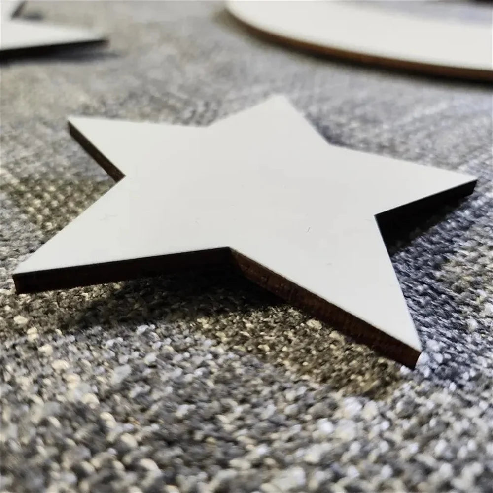8Pcs/Set Ins White Wooden Moon and Star Garden Nursery Collection Wooden Wall Decoration Celestial Wall Art, Playroom Sign, Bohemian Home Wall Decor