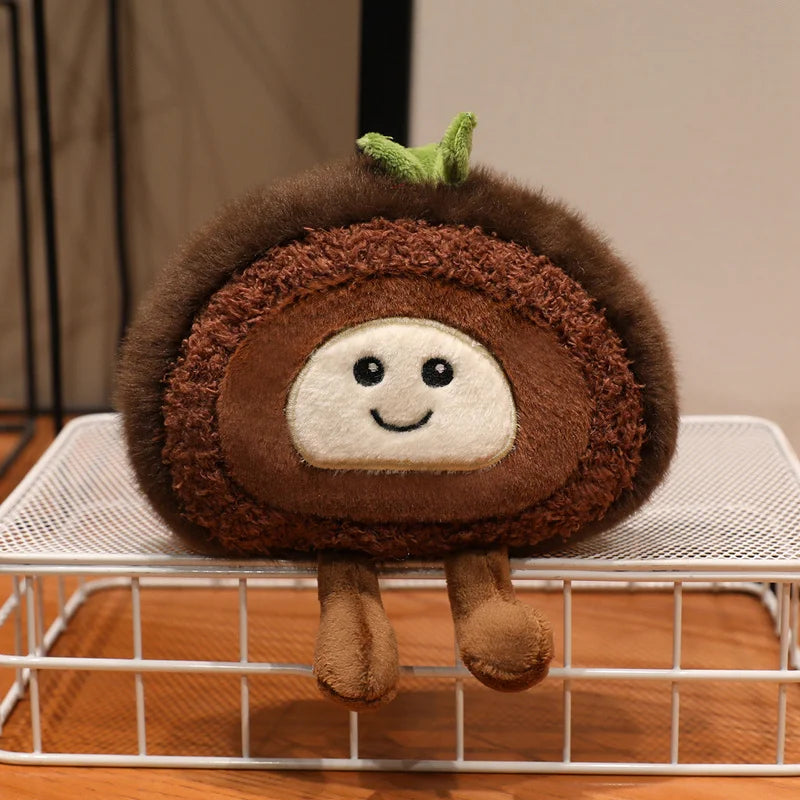 Kawaii Smile Swiss Roll Plush Toy Soft Stuffed Cartoon Dessert Mini Desktop Decor