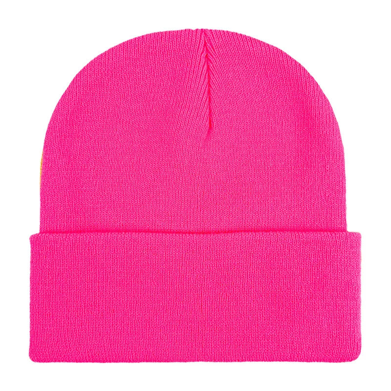 Knitted Hat For Men And Women Warm Beanie Model M01 Solid Color Rolled Edge