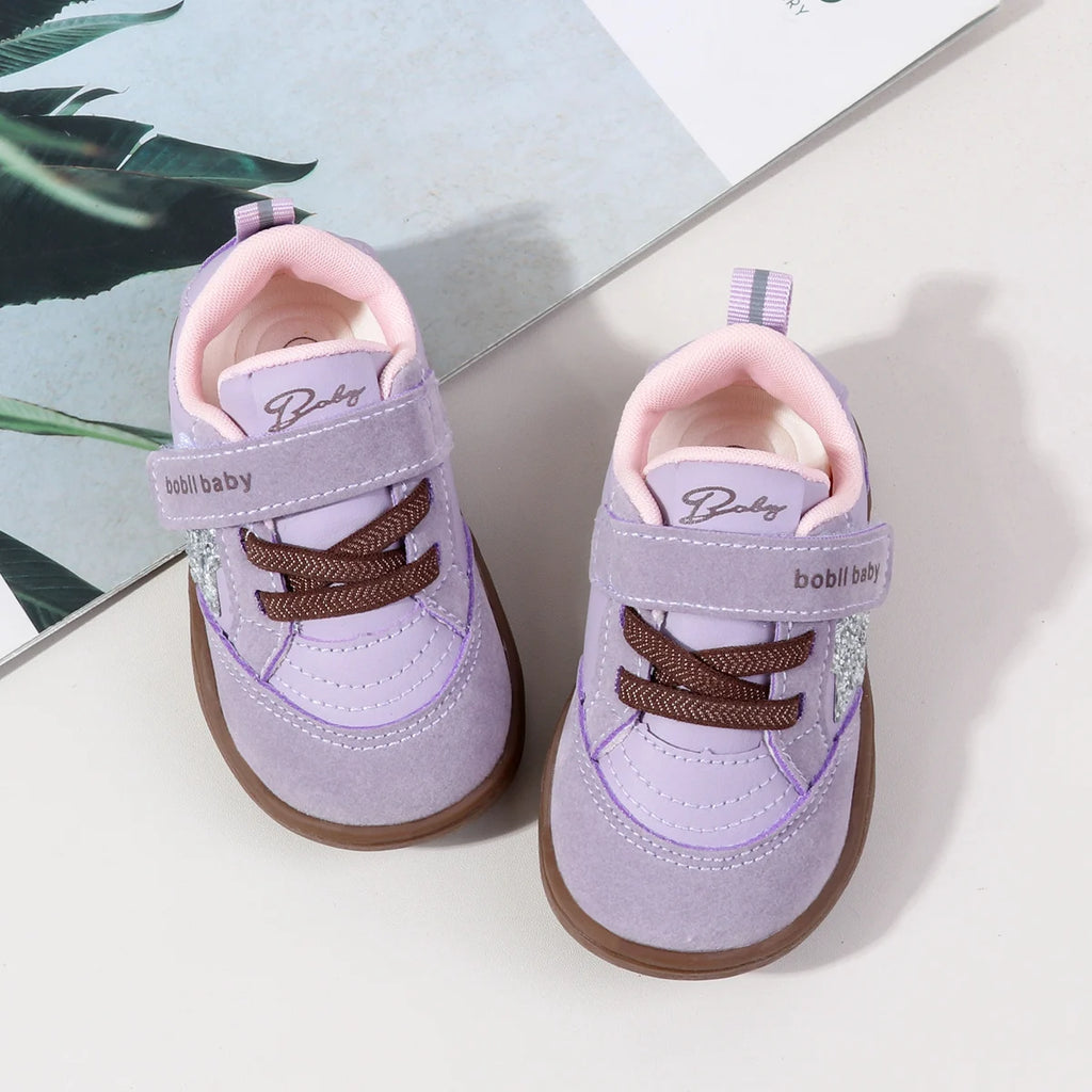 2025 Fashion Deisgn Baby Unisex First Walking Indoor Outdoor Sneakers With Glitter Star Decor Non-slip For 0-2Y Boys And Girls