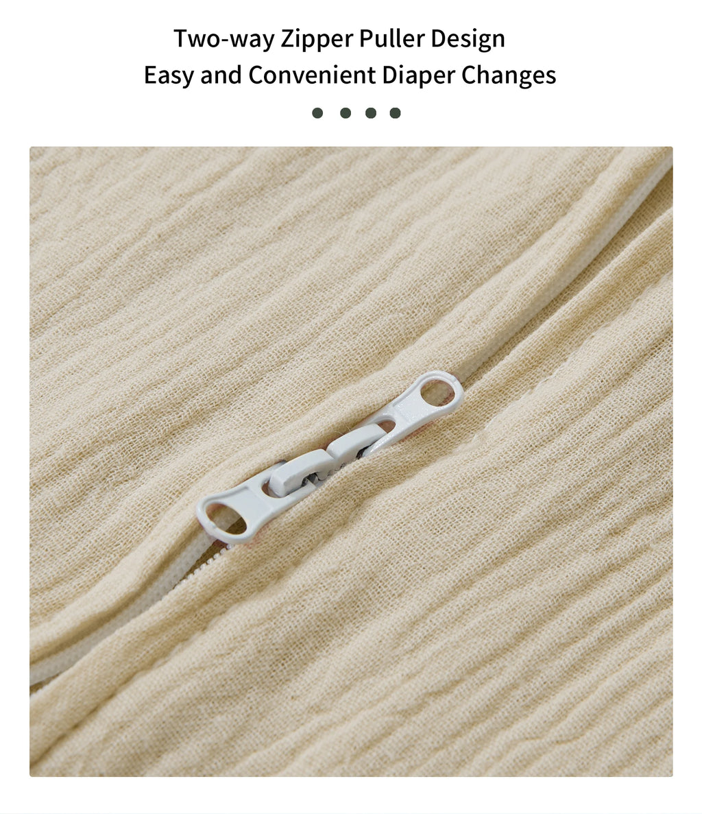 Baby Sleeping Bag Newborn Swaddle Sleeveless Sleep Sack Summer Thin Premium Muslin Cotton Soft 2-Ways Zipper Easy Diaper Changes