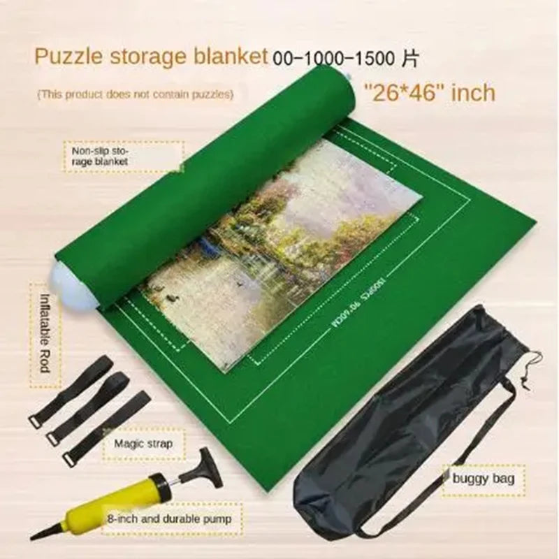 Professional Puzzle Roll Mat Blanket Felt Mat For Up To 1500 2000 3000 Piece Puzzles Portable Travel Storage Bag