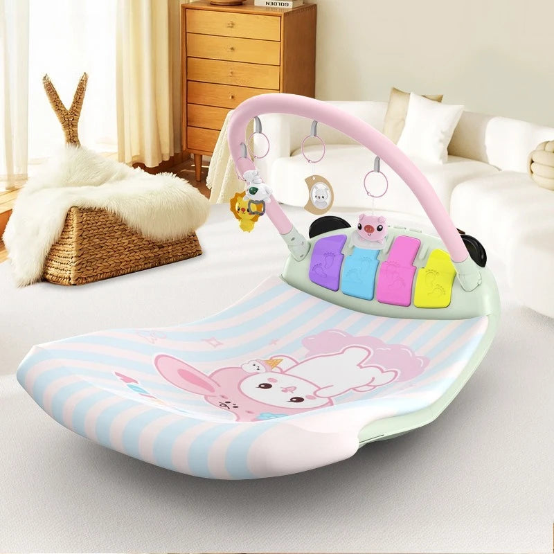 0-12 Months Baby Activity Gym: Music Play Mat with Piano Crawling Blanket & Pedal Game Pad for Newborn Fitness & Early Education