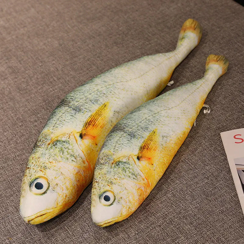Artificial yellow croaker Plush Pillow Imitation Funny Fish Stuffed Pillow Emulational Home Sofa Plush Decoration Cushion