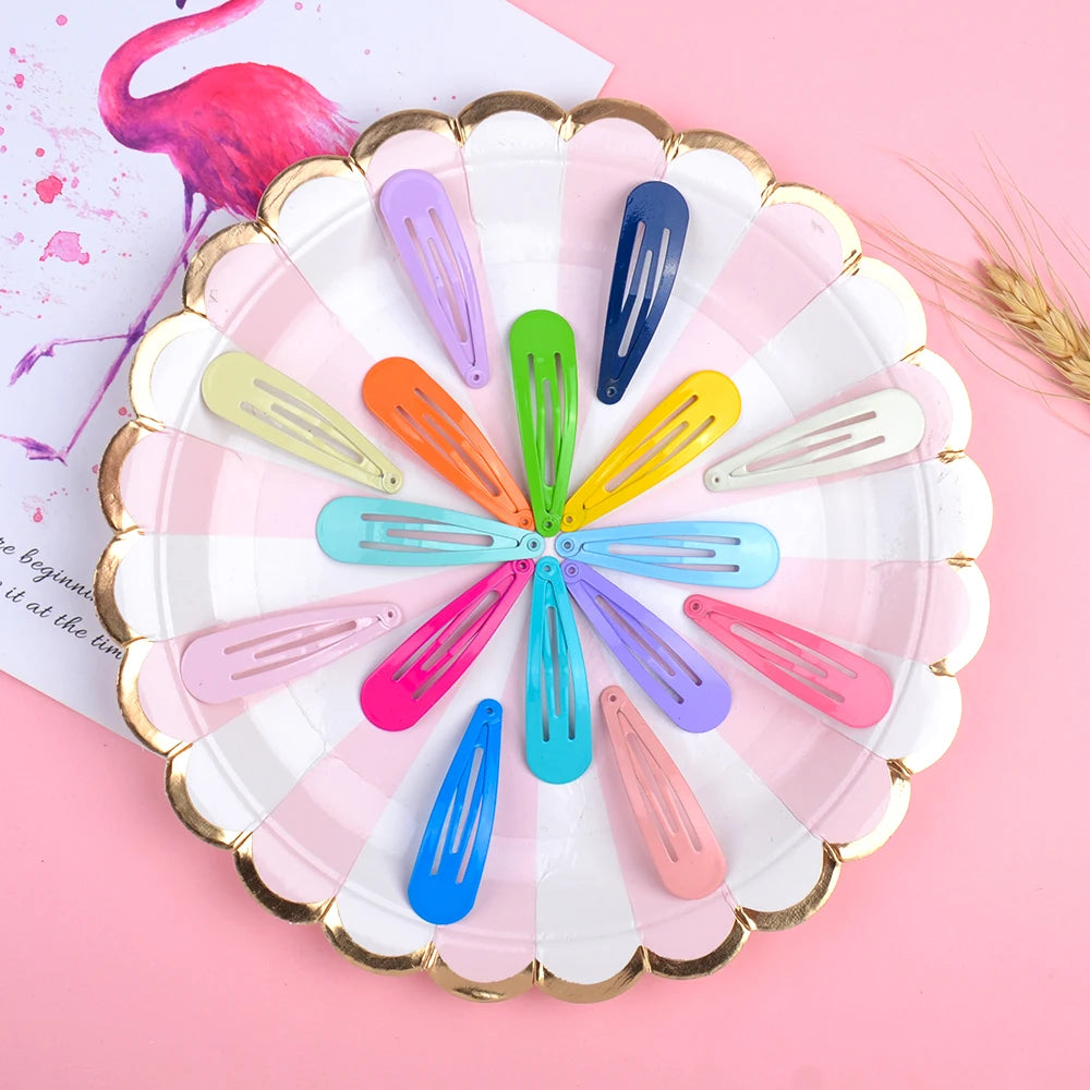 80pcs/set Colorful Glossy BB Hair Clips for Girls Y2K Baking Lacquer Water Drops Hairgrip Barrettes Princess Hair Accessories