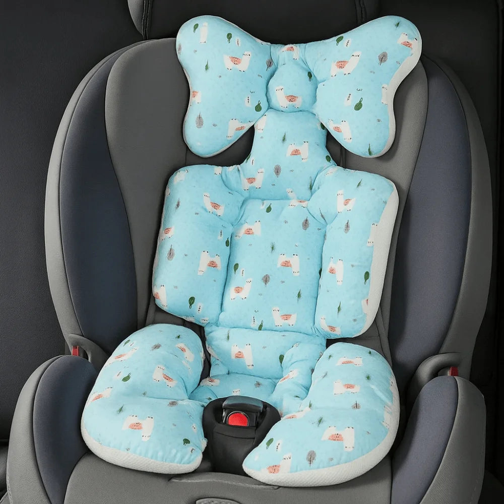 Soft Baby Stroller Cushion Comfortable Breathable Baby Pram Seat Mat Car Seat Cartoon Printed Dining Chair Cotton Pad Toddler