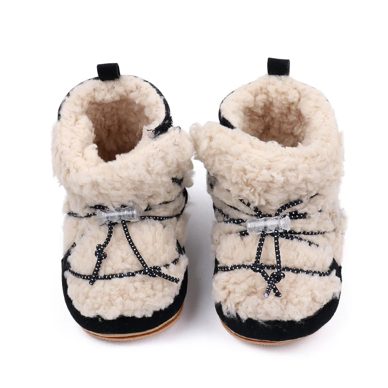 Winter Cute Baby Girls Boys Snow Booties Fashion Design High Quality Non-slip Casual Shoes Coral Velvet Prewalker Shoes BMB3119