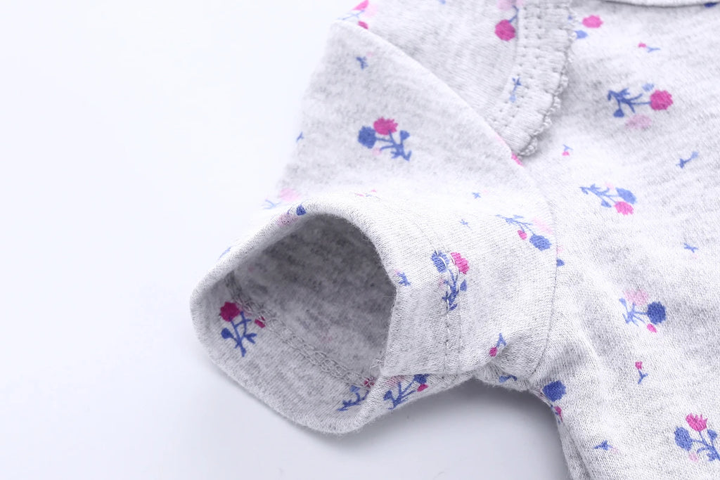 Cartoon 5-Pieces Summer Baby Boy Girl Bodysuits 100%Cotton Soft Newborn Onesies Short Sleeve Infant Clothes