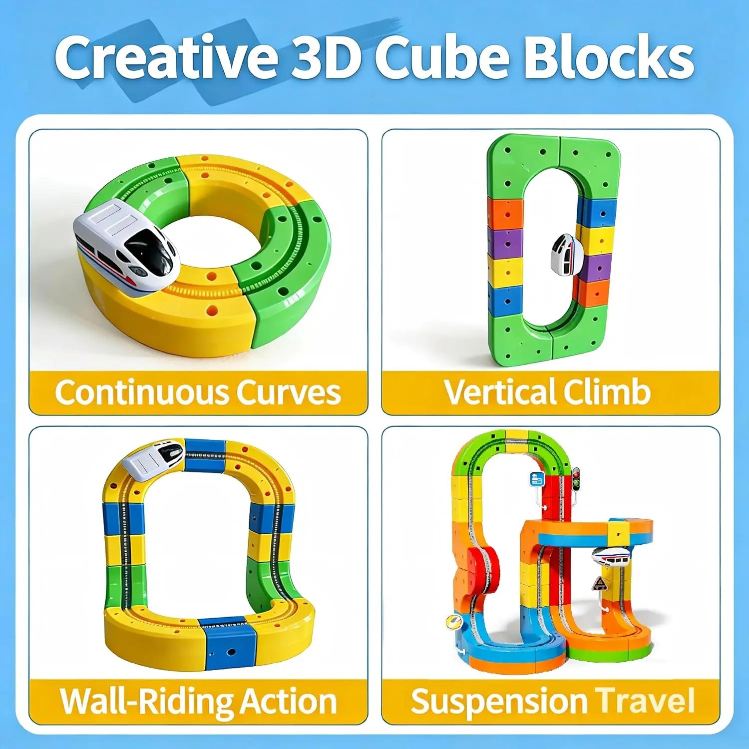 3D Electric Train Set Magic Flexible Race Track for Kid Track with Anti Gravity Car STEM Educational Building Toy Boys Girls Bir