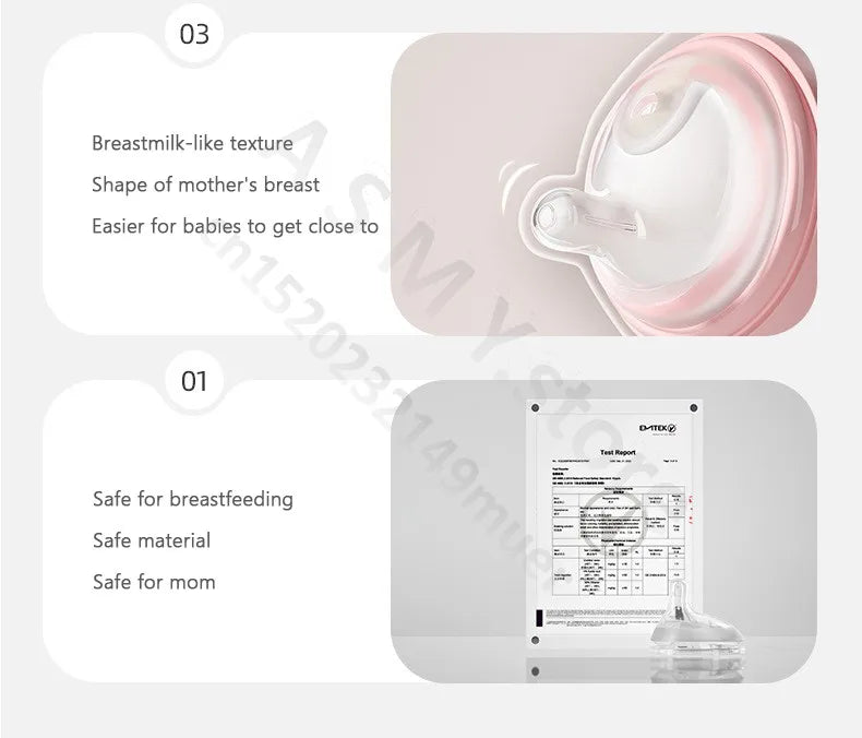 Anti-flatulence newborn glass bottle / wide mouth eccentric nipple anti-breastfeeding bottle / 150ML210ML glass bottle