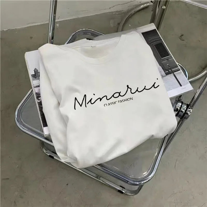 Summer Korean Fashion Simple Letter Print Casual Large Size Loose Short Sleeve Maternity Dress