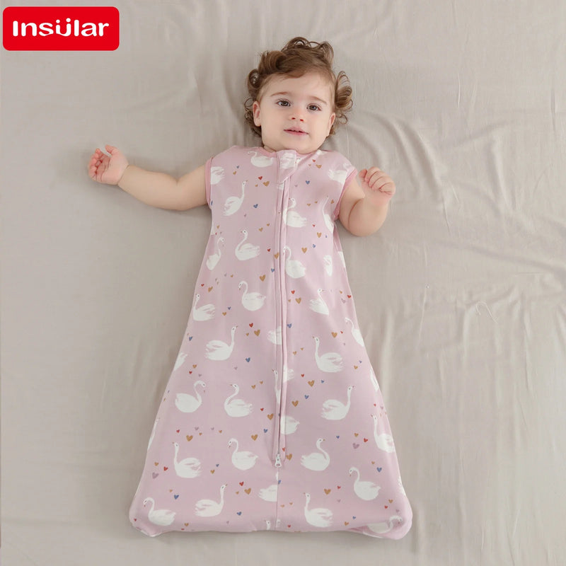 Sleeveless Vest Baby Sleeping Bag Cotton Thin Breathable Pajamas Anti-Kicking Cocoon for Newborn Envelope Sleep Sack Bedding
