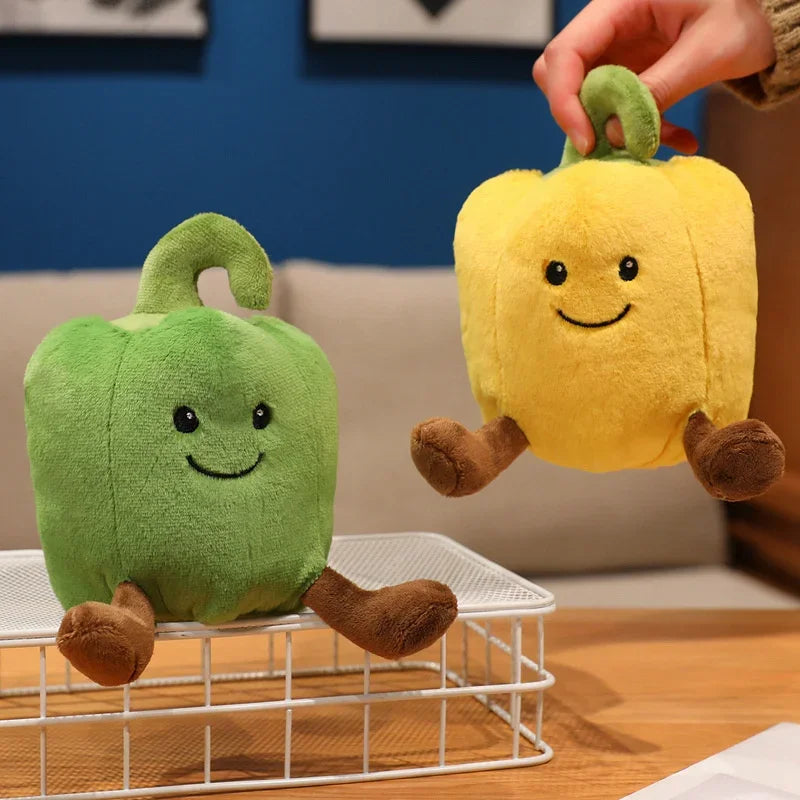 New Creative Cartoon Colored Pepper Plush Toys Stuffed Cozy Smile Vegetables Doll Cute Office Desktop Companion Delicate Gift