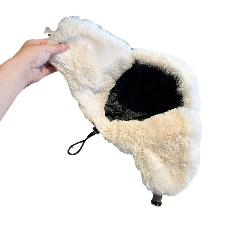 Ushanka Men's and Women's Winter Thickened Velvet Padded  Warm Artifact Earflaps Cap Northeast Pullover Cold Protection Hat