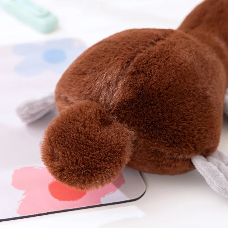Simulation Cute Platypus Plushie Stuffed Animal Plush Doll Pillow Toy Super Soft Grey Lying Plush Toy High Quality Kid Toy Gfit