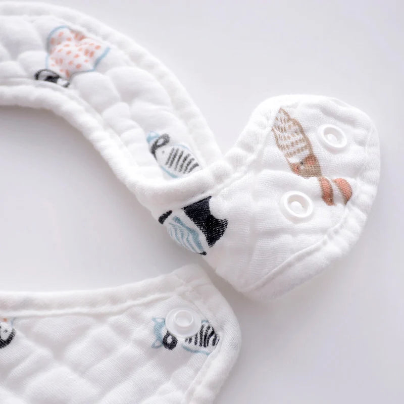 Baby Bibs U-shaped Bandana Feeding Bib Saliva Towel Kids Girl Boy Cotton Bibs