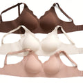 3 Pcs New Style Nursing Bra With a Chest Opening And Comfortable Button Closure, Suitable For Breastfeeding During Pregnancy