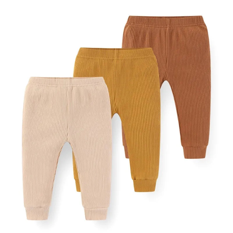 Baby Pants 3 Pack Solid Color Cotton Soft Newborn Unisex Trousers Four Seasons Infant Clothes