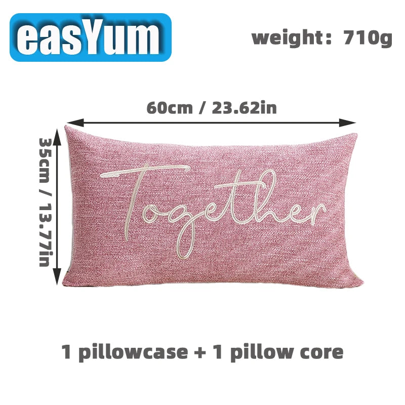 1 Pillow Set Pillowcase 35x60cm Embroidered With Hidden Zipper Decorative Cover For Bedroom