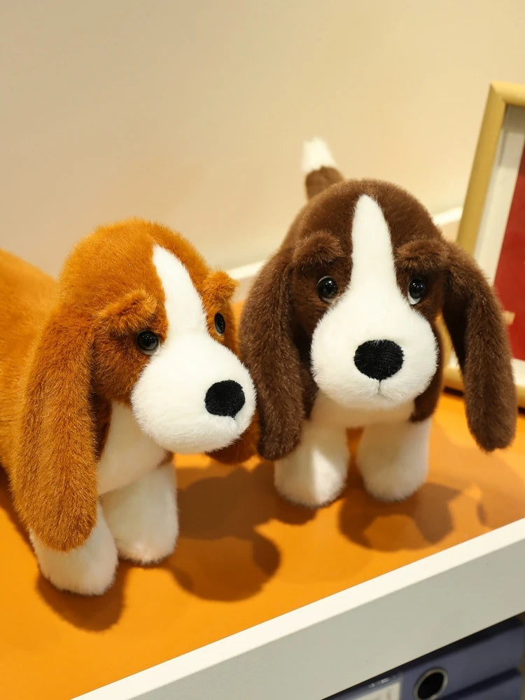 35cm Adorable Dachshund Plush Toy Soft Lifelike Standing Cartoon Dog Funny Room/Desktop Decor Kid Gift