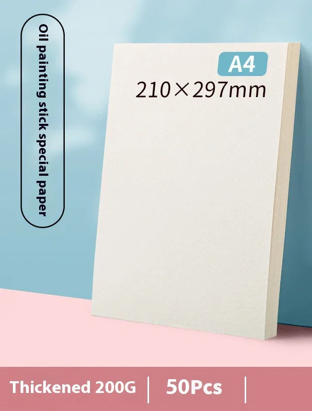 200GSM Oil Pastel Paper Oil Painting Stick Special Paper Blank Drawing A4 Chalk Coloring Crayons Painting Acid Free Cardboard