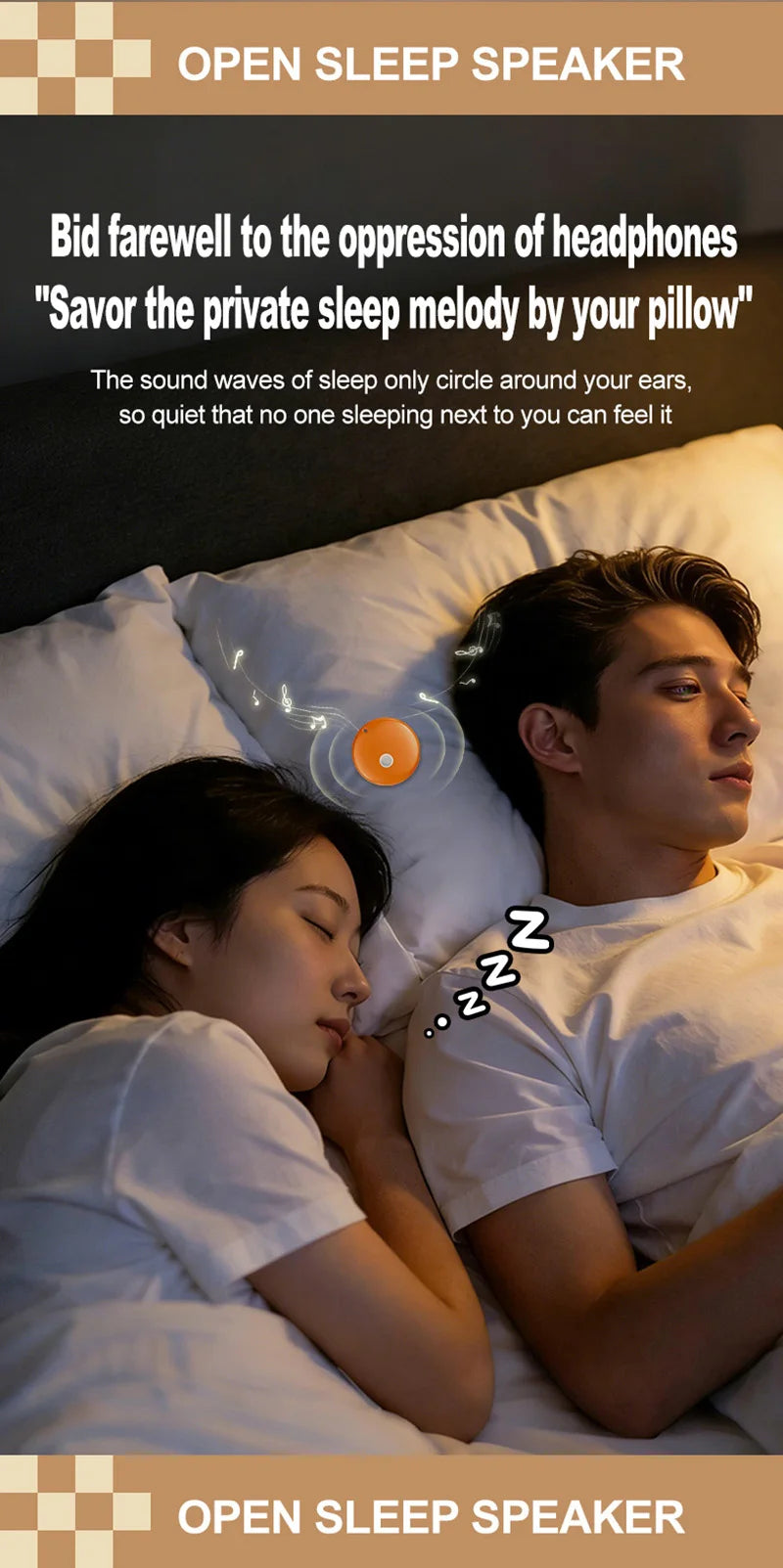 Lenovo Mini Portable Bedside Sleep Speaker With High-definition Sound Quality White Noise Intelligent Pillow Under Speaker